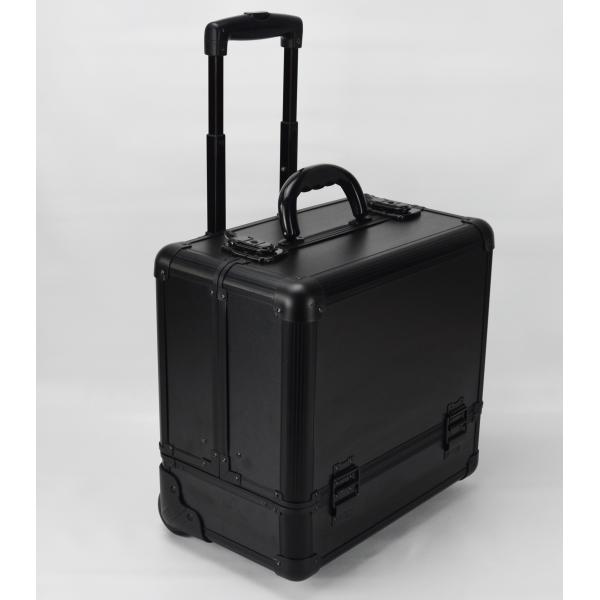 Черный небольшой свертывая размер 360 * 250 * 360mm случая вагонетки макияжа/алюминиевая Pro коробка макияжа