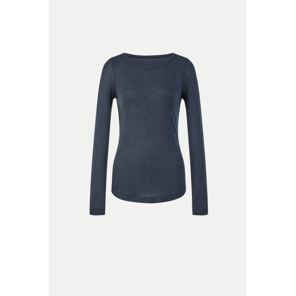 Charcoal Black Wool Base Layer Slim Fit Crew Neck Long Sleeve Top  Customized Color