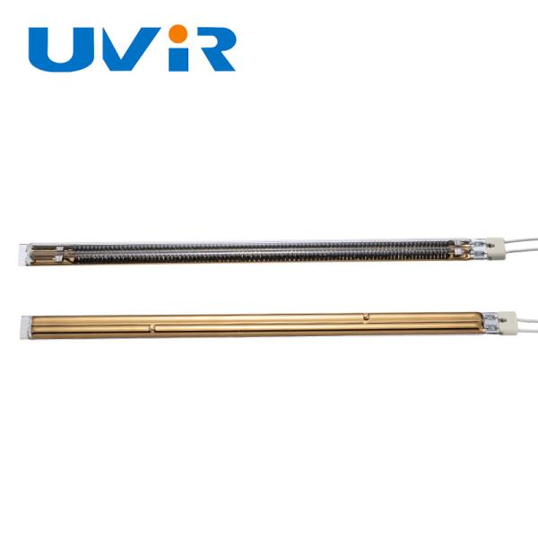 Lampe chauffante infrarouge en fibre de carbone 2000W avec revêtement doré