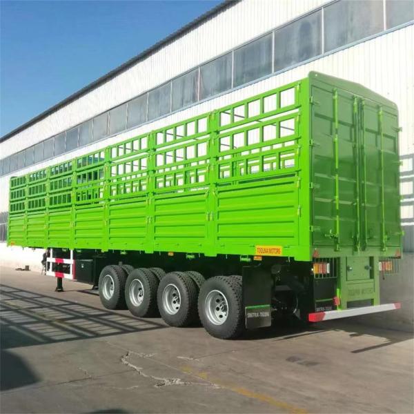3/4 Axle 60/80 Ton 12R20 Tire Livestock Cargo Fence Semi-Trailer Animal Transport Trailer