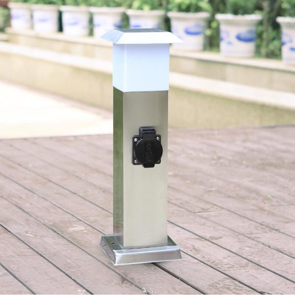 Stainless Steel Outdoor Garden Electrical Power Sockets Outlet LED Post Light Yard Stake