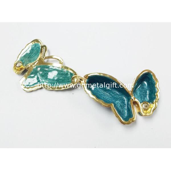 Alloy jewelry metal box butterfly trinket box  for promotion gift