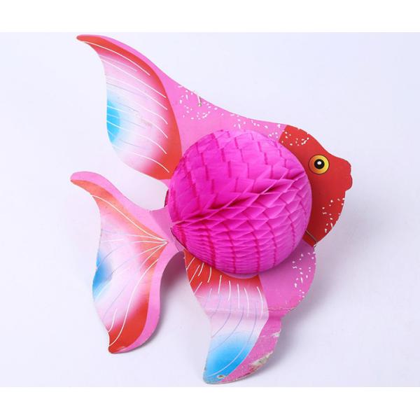 Small fresh element color paper sculpture, small goldfish pattern, paper flowers custom paper crafts