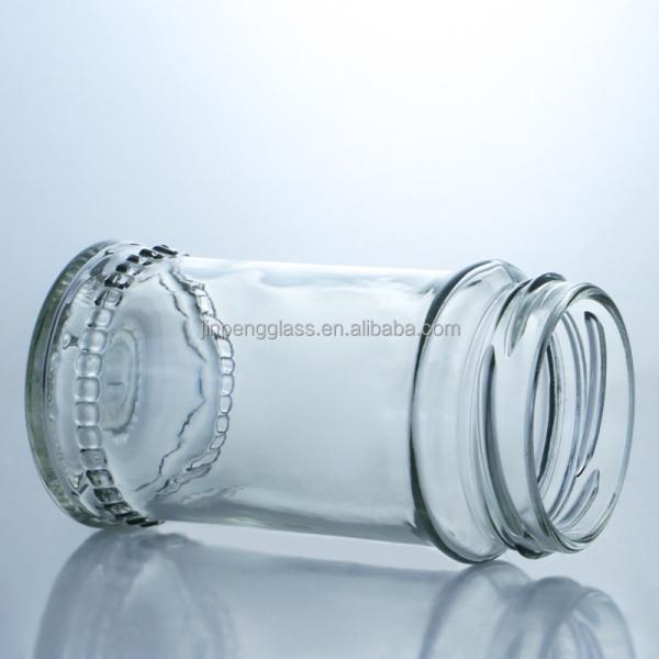 Металлическая крышка медный варенье круглый пищевой стеклянный банка с индивидуальным прямым краем прозрачного стекла