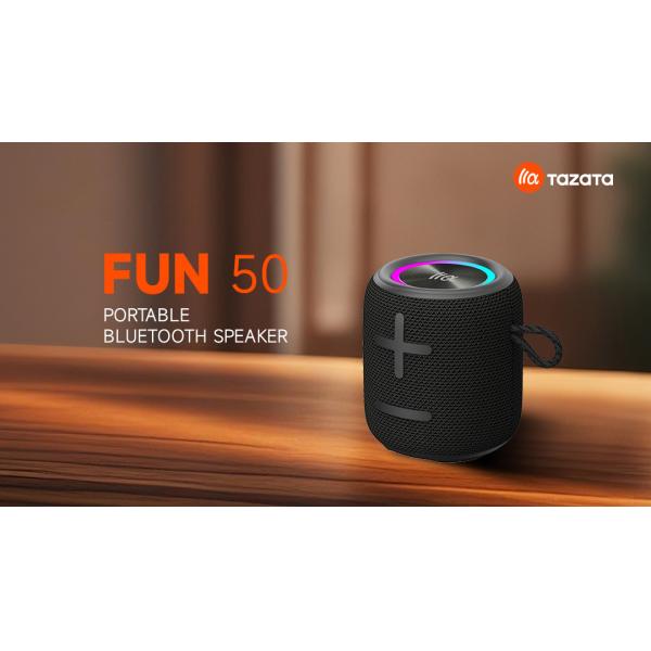 TAZATA FUN 50 IP67 Waterproof Small Bluetooth Speaker With Extended 4-20 Hour Battery Life
