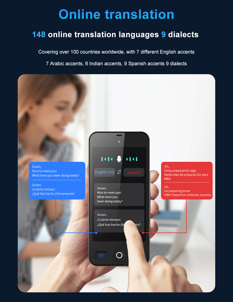 AI Video Call Voice Intelligent Language Translator For Business Tranvel Study