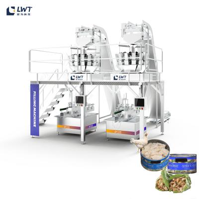 Máquina automática de enchimento sólido de frango enlatado