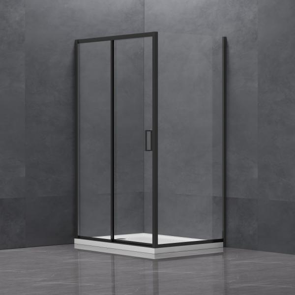 Vertical Handle Direction Shower Enclosure with Single Sliding Door Tempered Glass