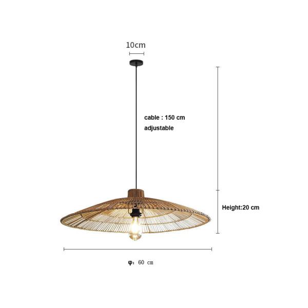 Customized Rattan Pendant Light Chandelier For Homestay Zen Tea Room