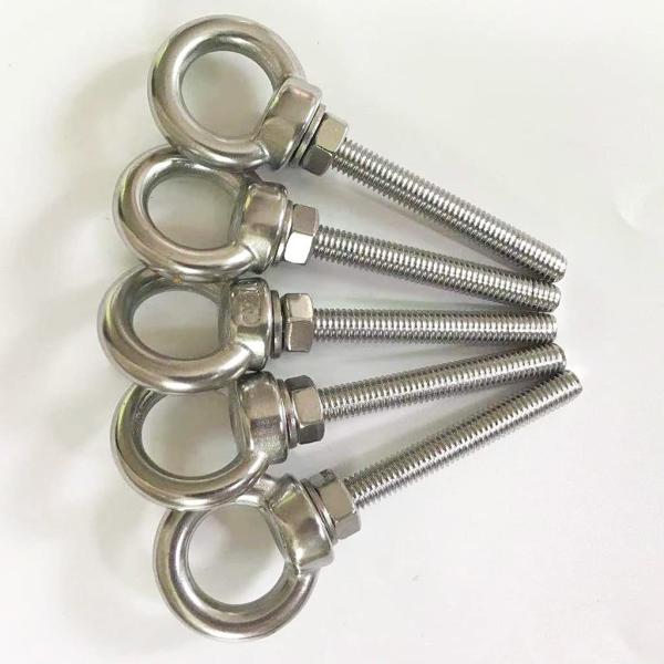 INCH Measurement System Stainless Steel Eye Bolt M6 Shoulder 1/4 X 2 Heavy Duty EyeBolts Screws for Lift Plain Finish