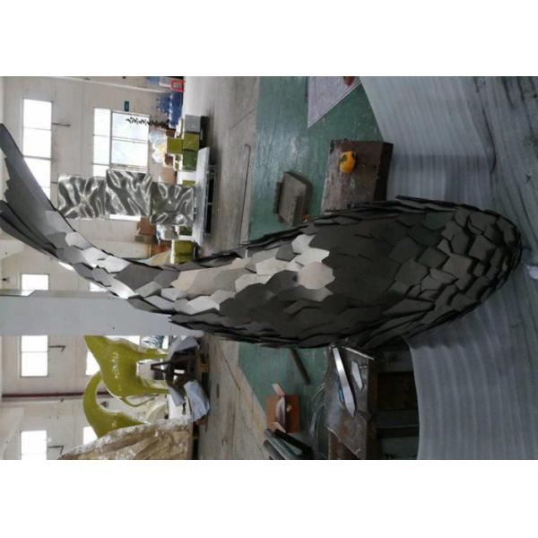 Statue animale grand d'acier inoxydable en baleine en métal extérieur moderne de sculpture