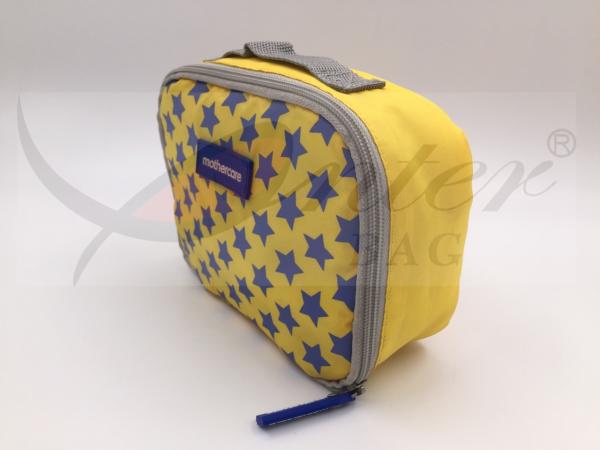 420D Printing Polyester Travel Cosmetic Bags Yellow Color Customized Logo