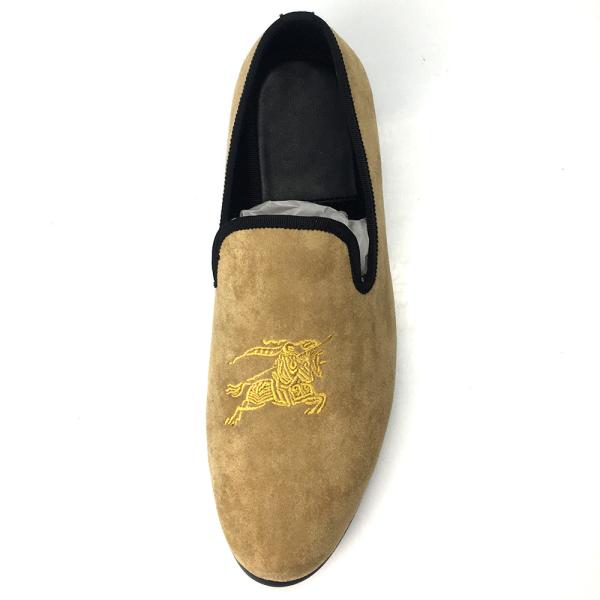 Tassel Mens Velvet Loafers Embroidered With Rubber Outsole