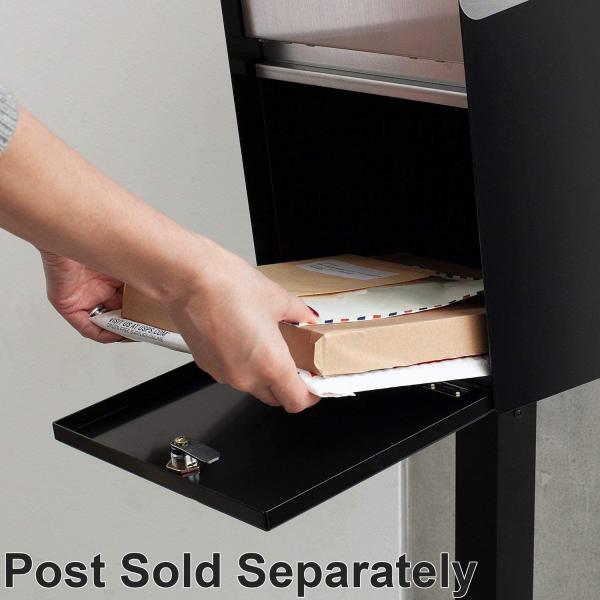Modern Design Post Mount Stainless Steel Mailbox with Lock and Key Anti-rust Features