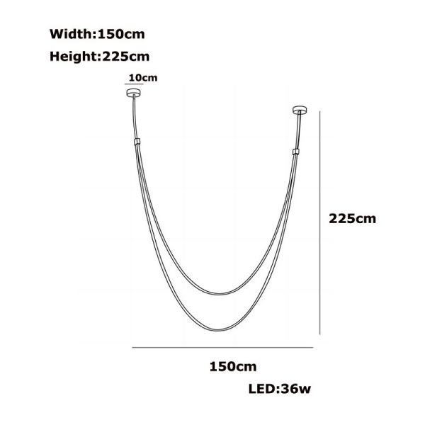 Dimmable LED Fexible Brown Black Leather Belt Chandelier (WH-NC-132)