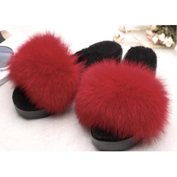 Тапочки меха Фокс дам роскошные милые расплывчатые, крытые тапочки меха дам 