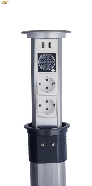 A cozinha automática elétrica do telefone estala acima os soquetes 1 orador de USB Bluetooth dos soquetes 2