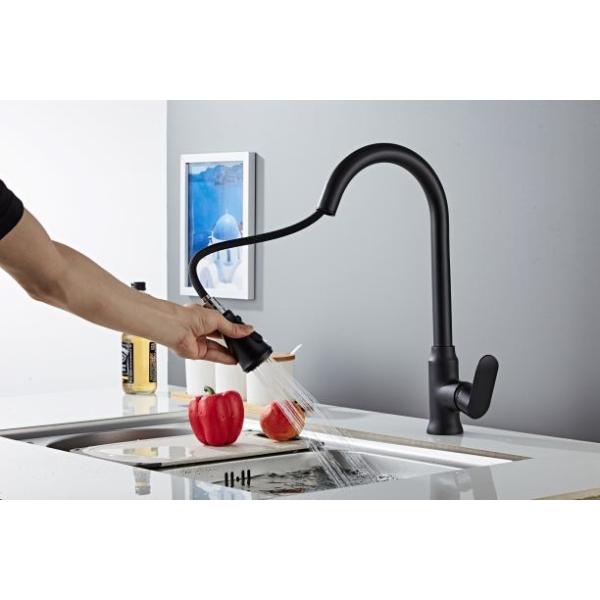 Rotatable Pull Put Black Sink Tap Faucet