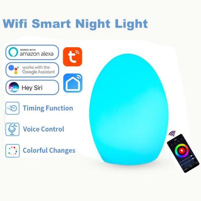 LLDPE Ambient Night Light Colorful RGBW Wifi Bedside Lamp For Kids Gifts