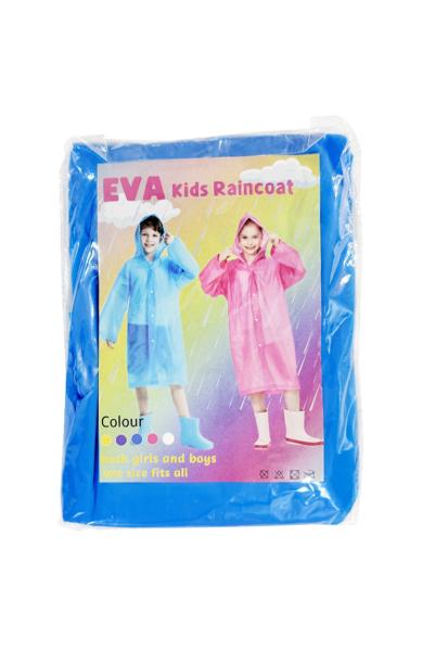 Blue/Purple/Yellow/Red Disposable EVA Raincoat With Hood For Adult/Children
