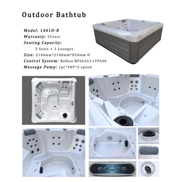 Улучшите сон ослабьте джакузи мышц с фонтаном переполнения на открытом воздухе