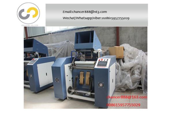 Automatic 2.2kw 500mm width stretch film rewinding machine for PE, PP,PVC film