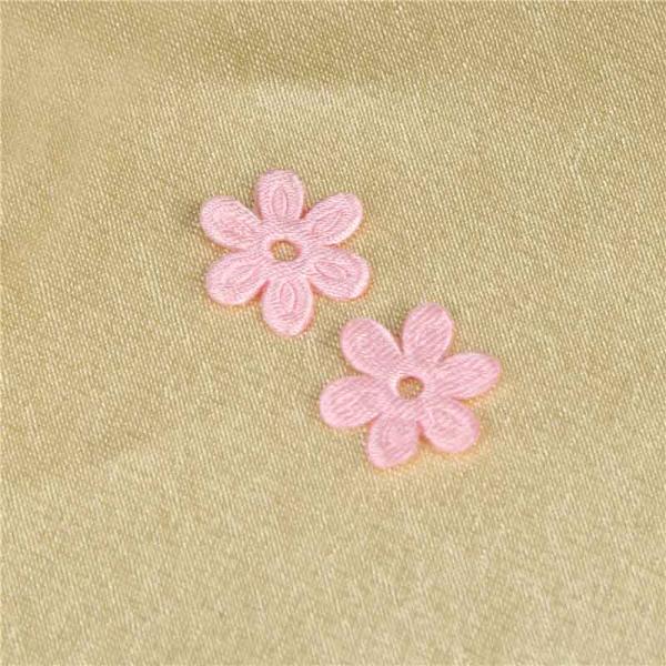 Pink Satin Ultrasonic Embossing Flowers Crafts Party Decoration Cloth Appliques