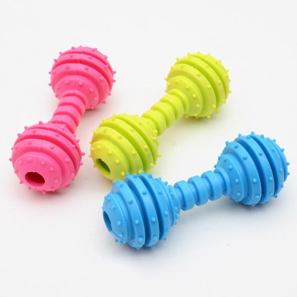 Dog Chew Toy Bone Shape TPR Pet Dog Toy Barbell Stocked for Your Furry Friend