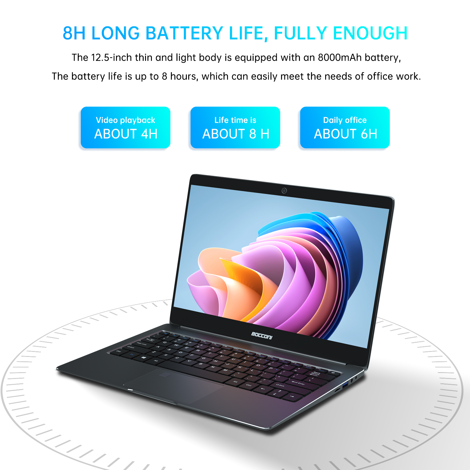 Тонкое Win10 12,5 SSD RAM 256GB ноутбука HD 2560x1440 N4100 8GB дисплея IPS дюйма