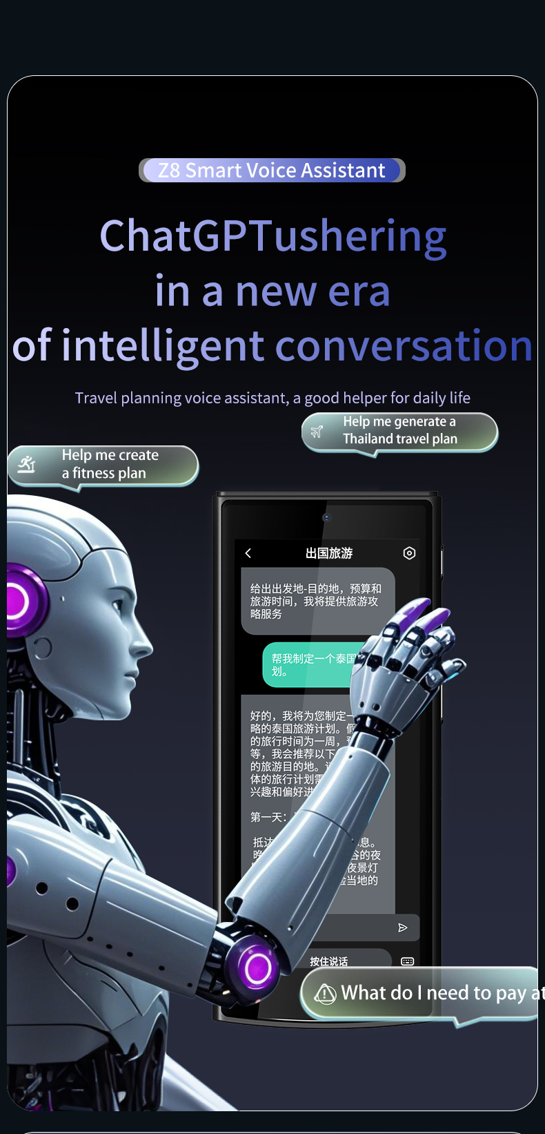 ChatGPT 4G Simcard Translator Instant Two Way Smart Voice Translator Device 142 Languages
