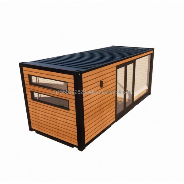 Container en bois extérieur maison de luxe jardin maison minuscule avec 2-3 chambres pour les familles et les hôtels fenêtres en alliage d'aluminium