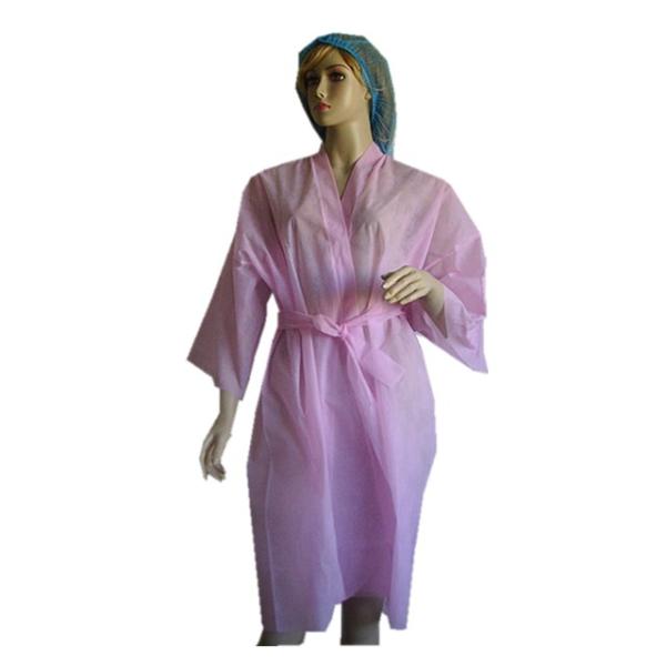 Non Woven Disposable Spa Robes / Kimono Robe With Excellent Tensile Strength