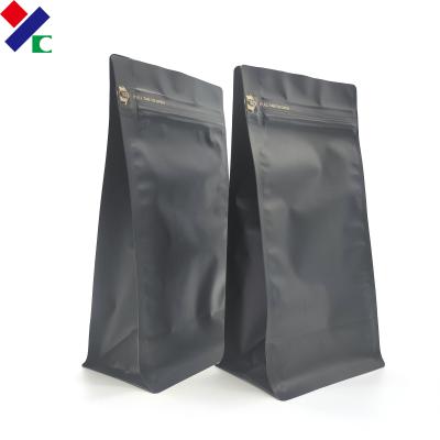 250g sac du fond plat Front Zipper Kraft Paper Coffee avec la valve 100 microns