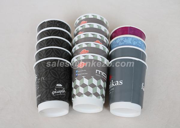 Printed 22oz Double Wall Disposable Paper Cups With Lids For Hot Coffee Drinking