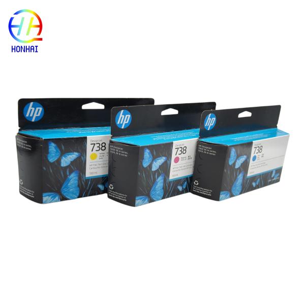 Cartouche d'encre d'origine pour HP 738B Noir DesignJet 498P2A HP 738 Cyan 498N5A Magenta 498N6A Jaune DesignJet 498N7A 130ml cartouche de toner authentique