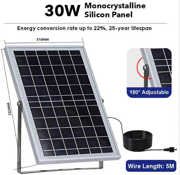SMD 2835 LED Solar Flood Lamp 60W 100W 200W Remote Control IP65
