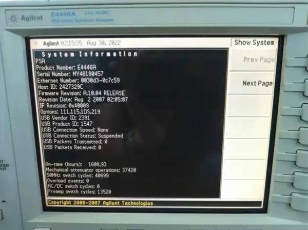 Agilent E4446A 44 GHz Wideband Spectrum Analyzer / Spectrum Analyser