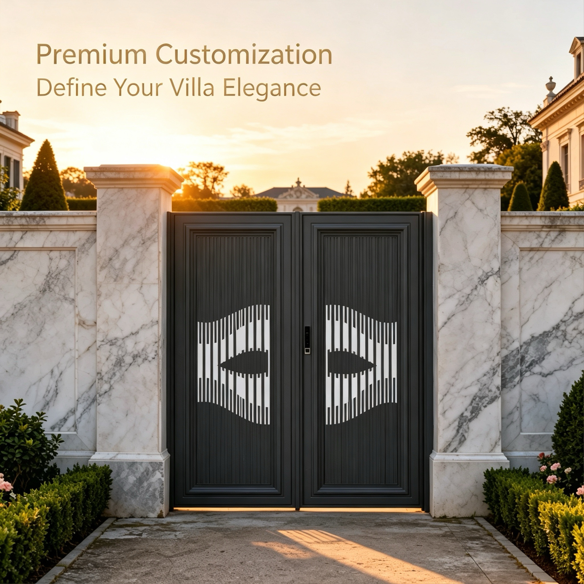 Heavy-Duty T6-T5 Aviation-grade Aluminum Alloy Villa Gate with Electric Control and Weatherproof Design for Courtyards