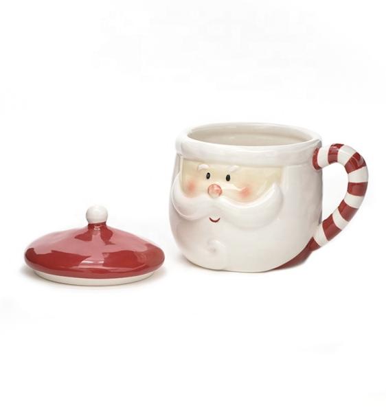 Santa 3d Mug Santa em forma de cerâmica Santa Café Natal presente pintura à mão Santa Claus Mug porcelana Mules