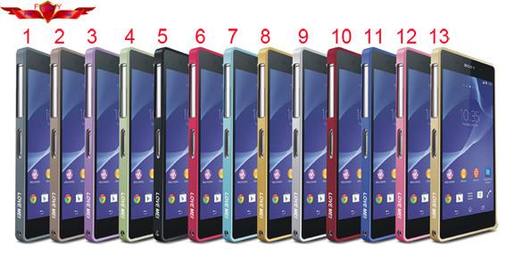 New Version Aluminum Hippocampal Buckle Metal Bumper For Sony Xperia Z2 Multi Colors