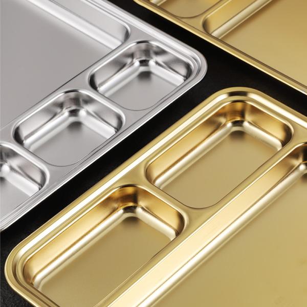 Металлические тарелки для обеда из нержавеющей стали