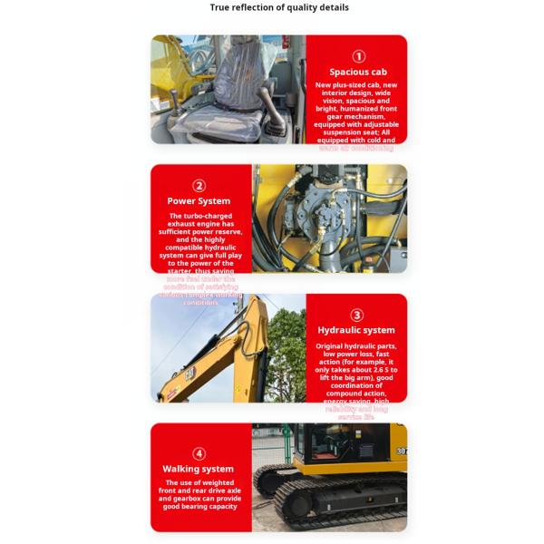 Excavadora com motor Cummins modelo 245Y de segunda mão