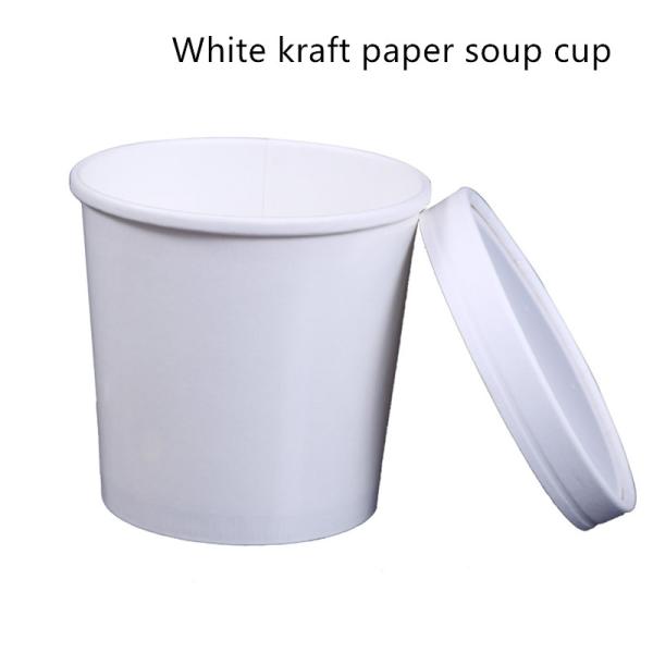 12oz 16oz 320gsm White Kraft Paper Eco Takeaway Containers