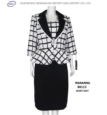 neck designs for woman suit with black skirt