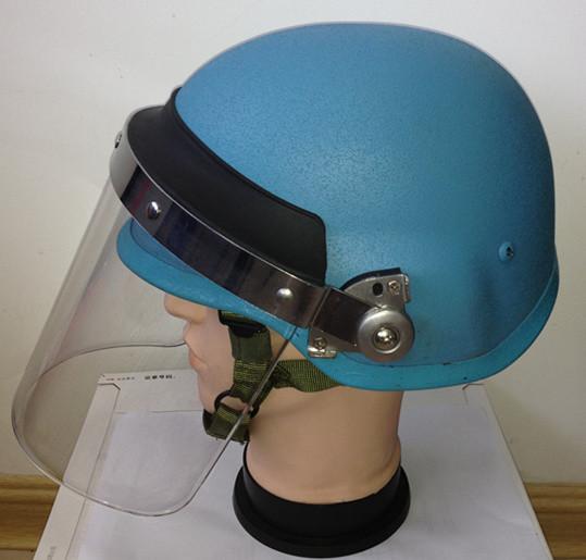 UN blue Stell  Mich 2000   bullet proof helmet  with visor for Military Police