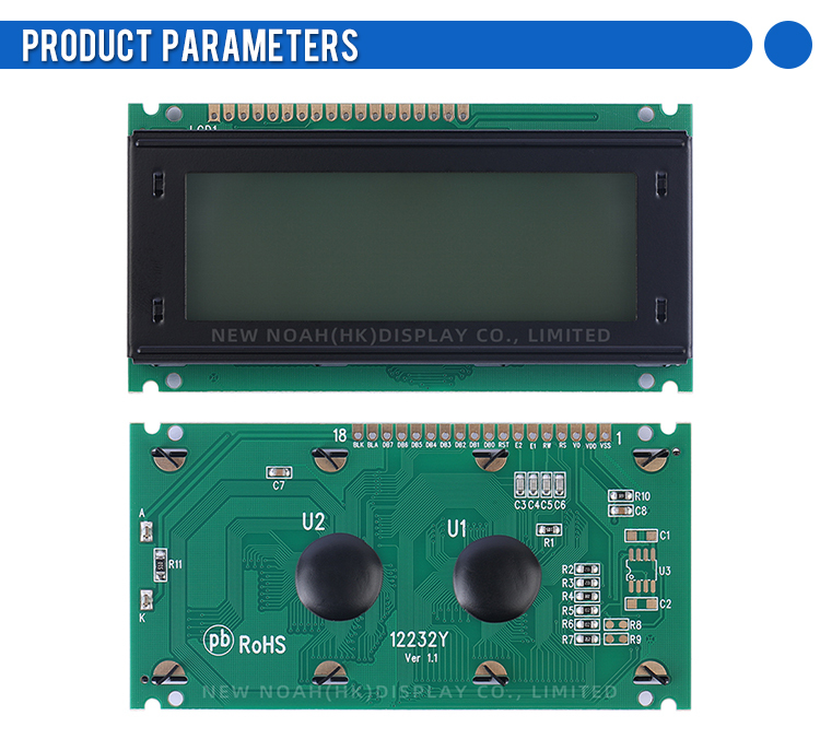 Grey Film 12232Y Display Module Parallel Port LCD Screen 18PIN Standard Interface 122X32 Graphic Screen