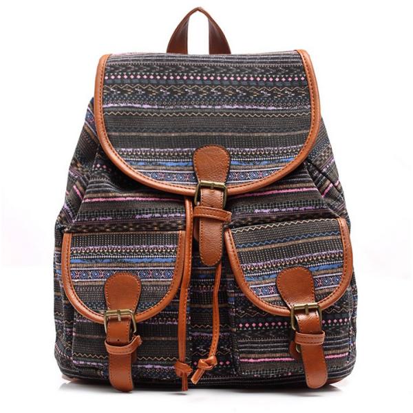2016 new spring and summer fashion casual female bag printing canvas backpack