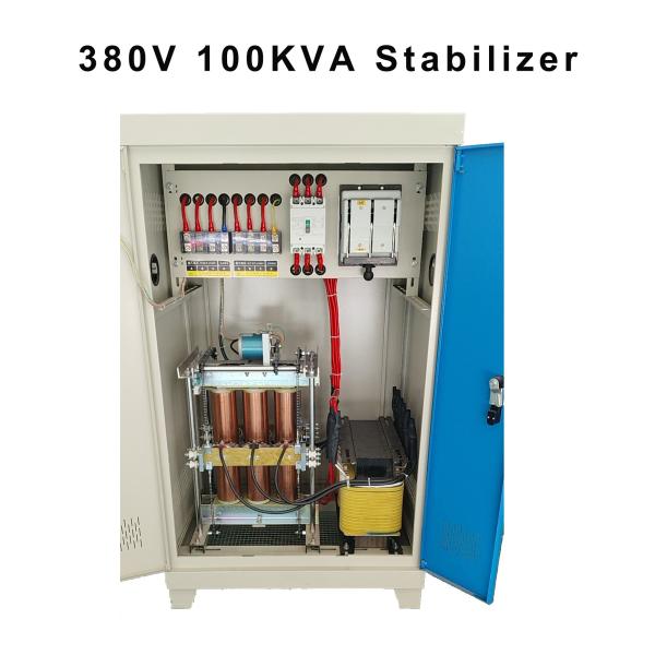 Fios de cobre puro 380V 400V 3Fase 100KVA Estabilizador de tensão industrial com proteção contra sobre/abaixo de tensão