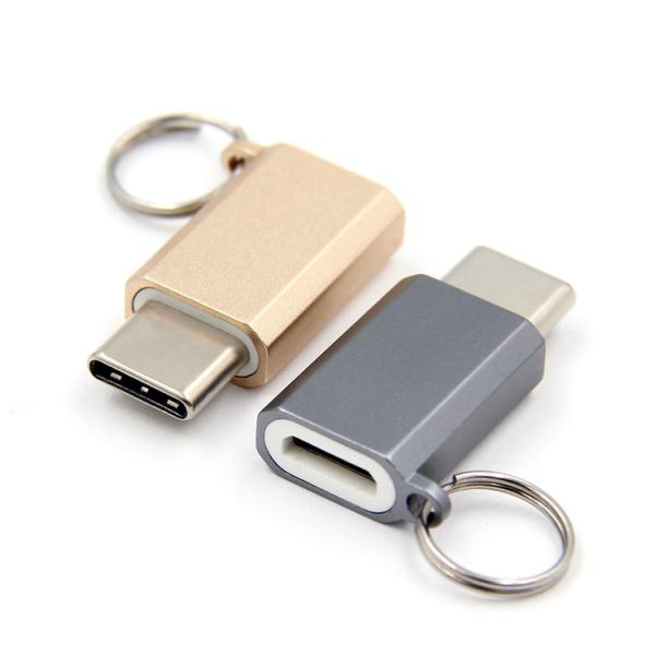 Переходник Usb c к Usb серого цвета, тип конвертер заряжателя ноутбука OCC c с ключевой цепью