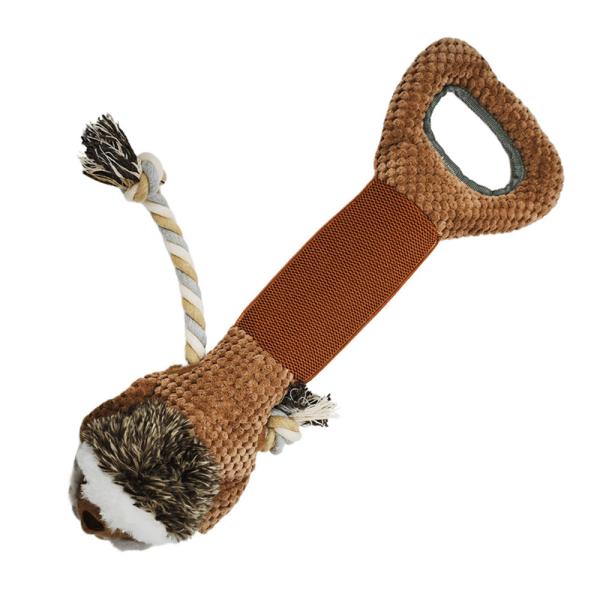 Juguete de peluche para perros, indestructible, chirriante, para tirar y tirar, con papel arrugado de algodón